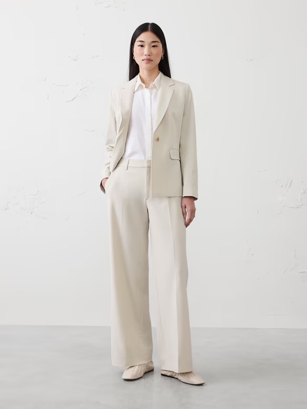 Banana Republic High Rise Wide Leg Pleated Twill Trousers Women’s 12 NEW